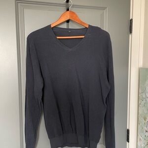 Men's Blue V-Neck Sweater
